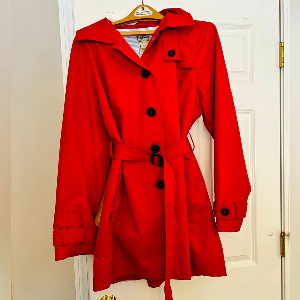 LL Bean Red Raincoat